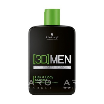 SCHWARZKOPF Шампунь для волос и тела 3D Men Hair and Body Shampoo